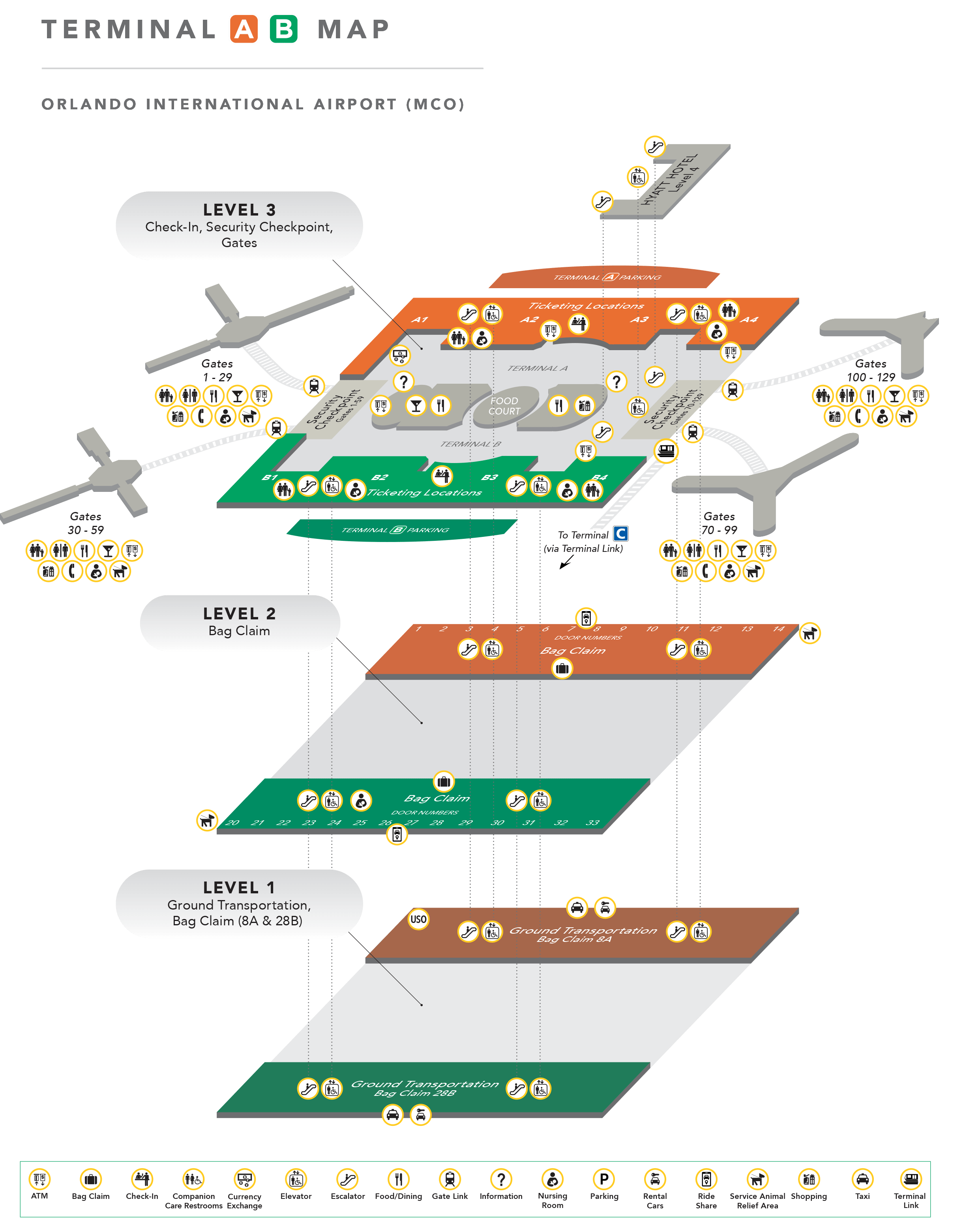 Wayfinding Map Terminals A and B